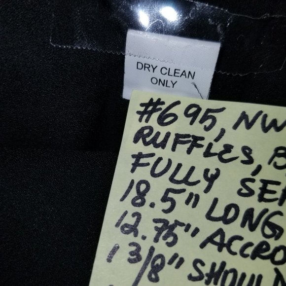 #695 NWOT Kay Unger New York Ruffled Silk Top 4 - Picture 8 of 12